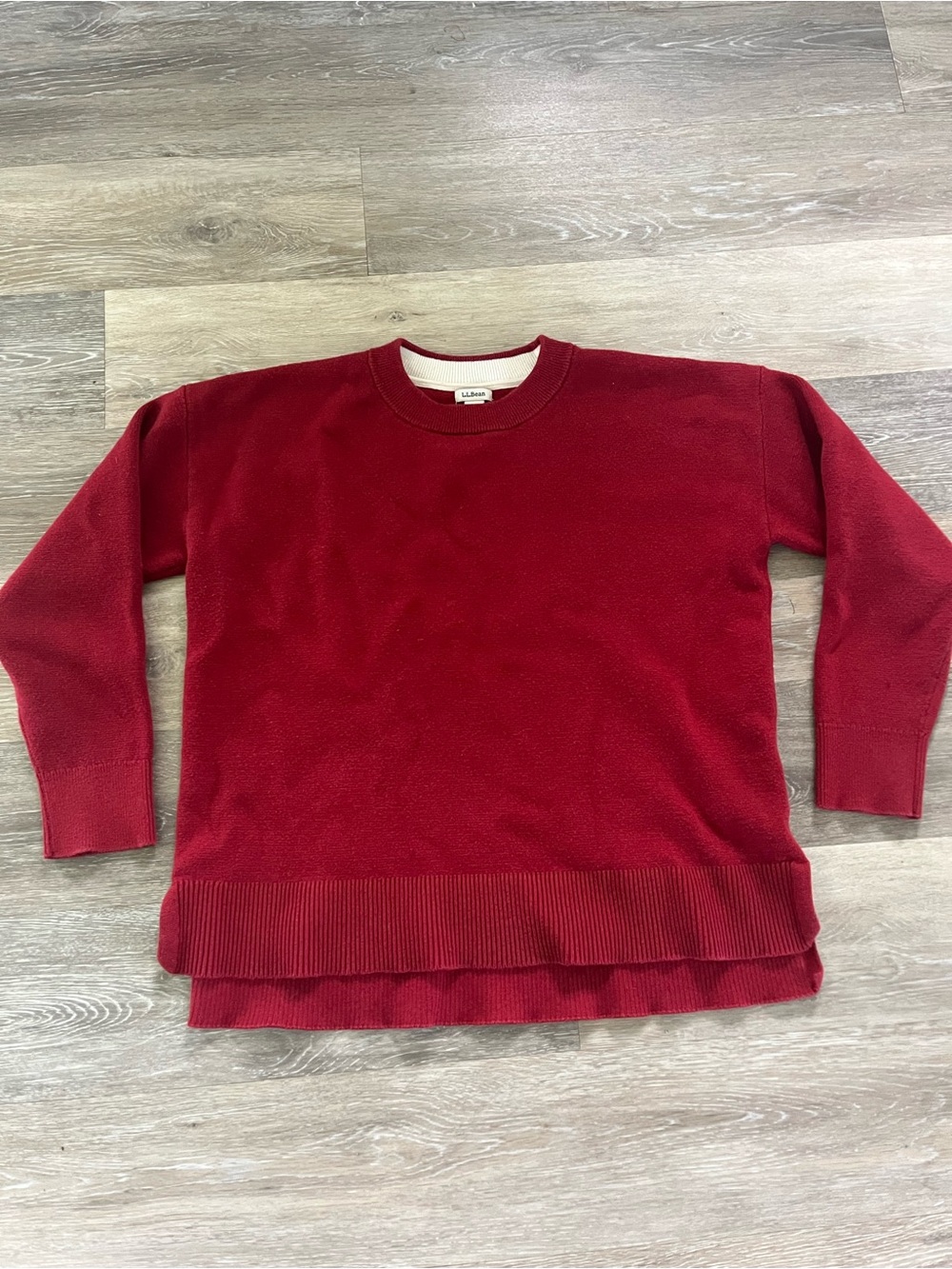 L.L. Bean Women's Crewneck Sweater in Rich Red